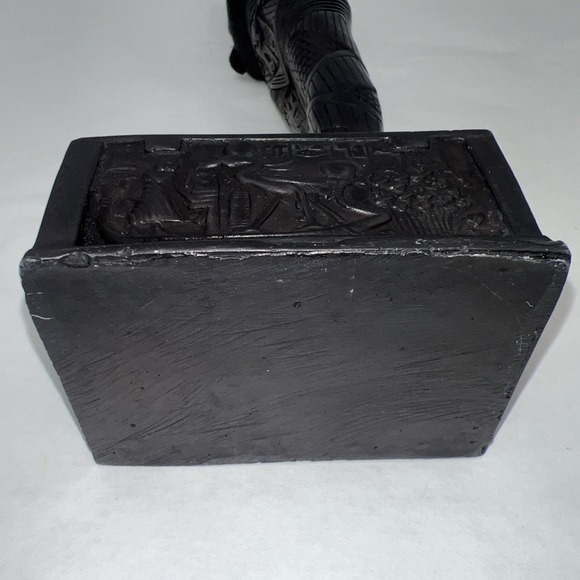 Large Black Egyptian Pharaoh Statue Resin Hieroglyph Decor Rare - Picture 10 of 16
